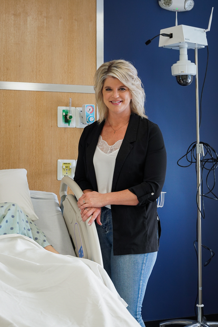 Nursing Professor, Krystal Diedrichsen, standing in Avera Simulation Center